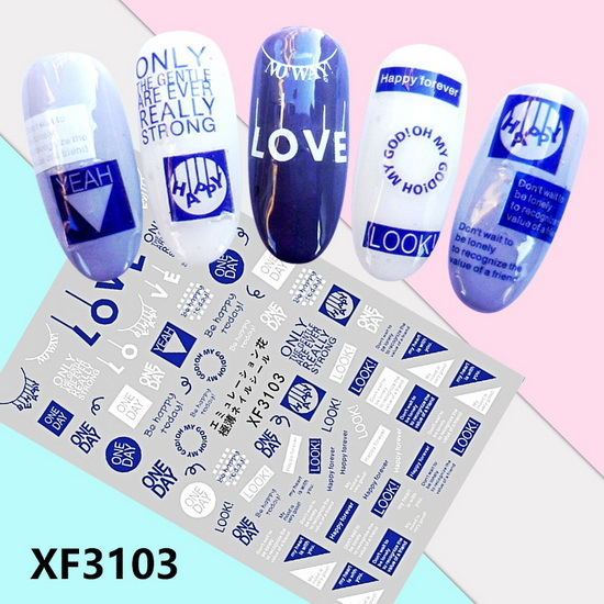 XF3103 3D Self Adhesive Pattern Nail Sticker 