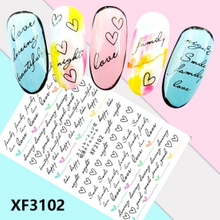 XF3102 3D Self Adhesive Words Nail Sticker 
