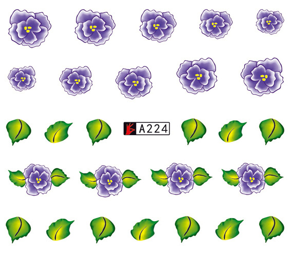 A223-228 Flower Water Nail Sticker