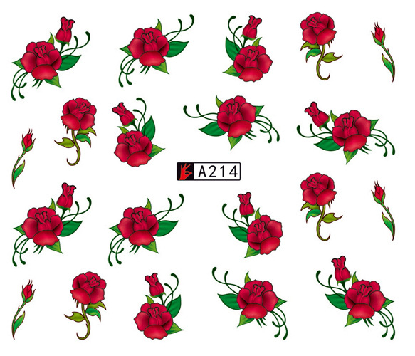 A211-216 Flower Water Nail Sticker
