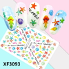 XF3093 3D Self Adhesive Marine Life Nail Sticker 