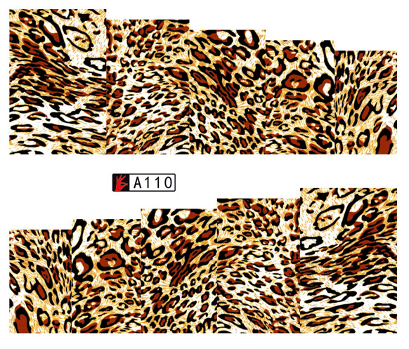 A109-114 Leopard Print Water Nail Sticker