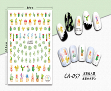 CA-057 3D Watercolor Cactus Nail Sticker