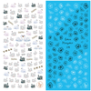 LY177-178 Thin 3D Swan And Line Drawing Flower Nail Sticker