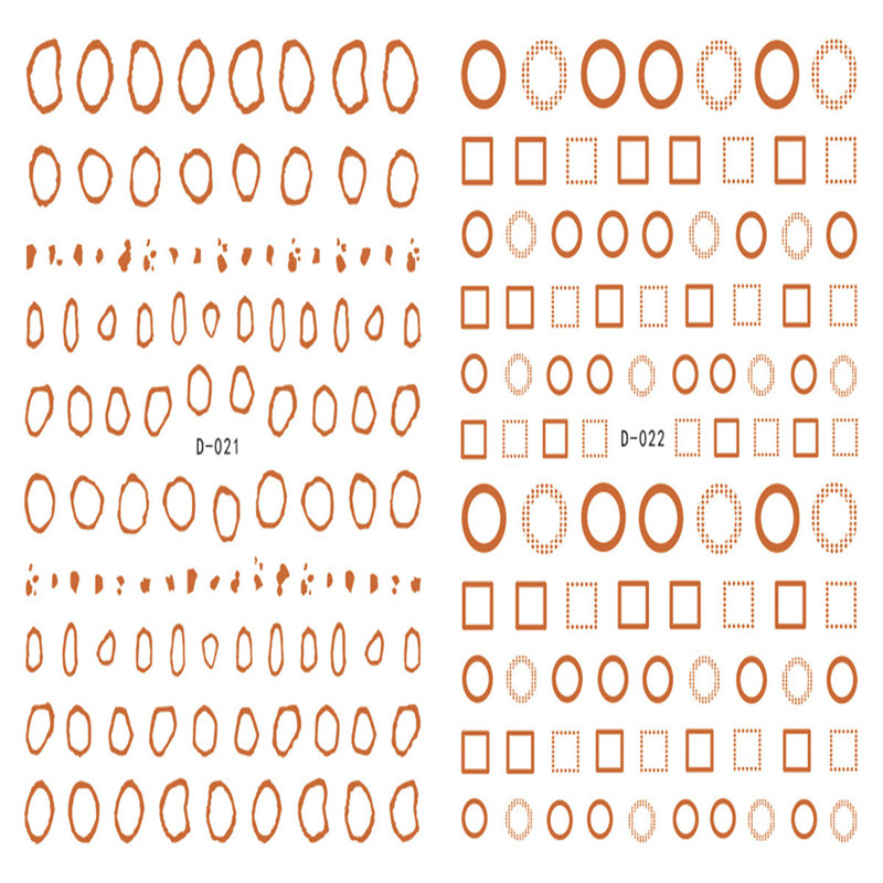 D021-022 3D Rose Gold Pattern Nail Art Sticker