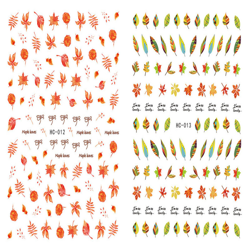 HC012-013 3D Maple Leaf Nail Art Sticker