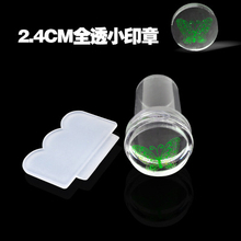 2.4cm Silicone Head Transparent Jelly Nail stamper with scraper