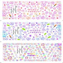 HOT022-024 Watercolor Flower Water Nail Sticker