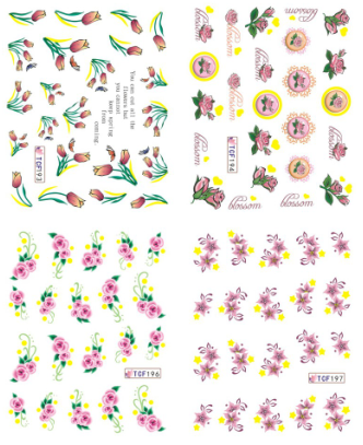 Flower Water Nail Sticker