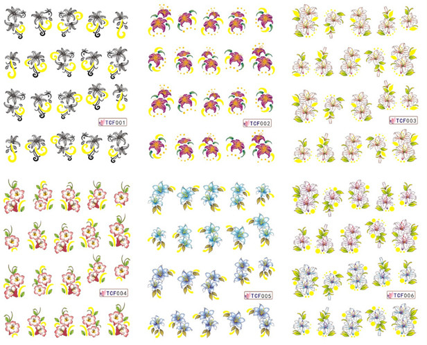 Flower Water Nail Sticker
