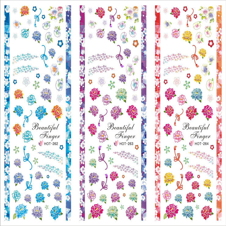 HOT262-264 Flower Water Nail Sticker