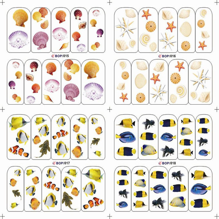 Sea Shell Water Nail Sticker(Single Or 4 in 1)
