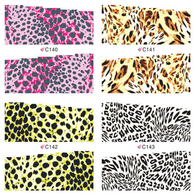 C140-143 Leopard Print Water Nail Sticker