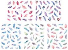 E644-654 3D Feather Simulation Nail Art Sticker