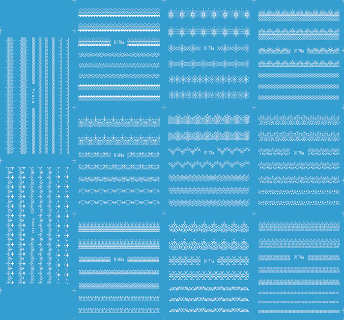 D156-176 White Water Nail Sticker