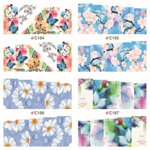 C164-167 Flower And Butterfly Water Nail Sticker