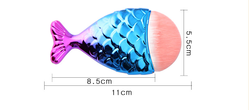 Fish Design Mermaid Nail Dust Brush Cosmetic Brush