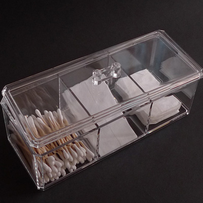 Three Grids Cosmetic Organizer Storage Box Makeup Container 
