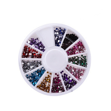 1.5MM Colorful Nail Art Rhinestones Decoration In Wheel