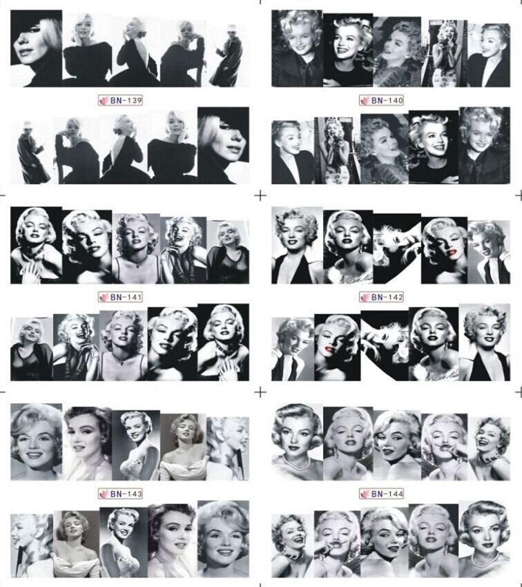 BN133-144 Beautiful Lady Water Nail Sticker