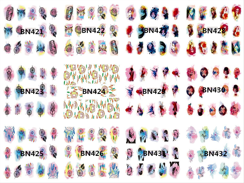 BN421-432 Water Nail Sticker