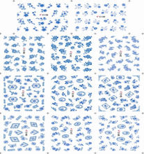 E138-148 3D Blue Flower Simulation Nail Art Sticker