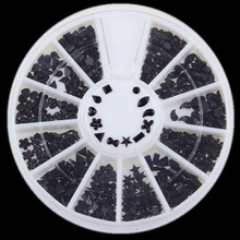 Black Mixed Shape Nail Rhinestones
