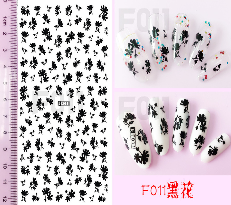 F011 DIY Design 3D Self Adhesive White Flower Nail Art Sticker