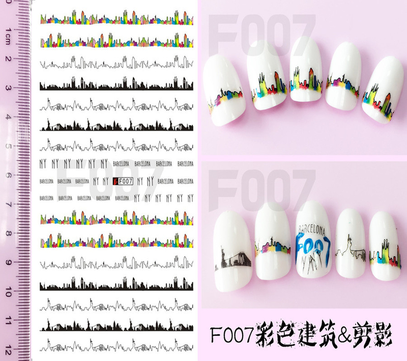 F007 DIY Design 3D Self Adhesive Building Nail Art Sticker