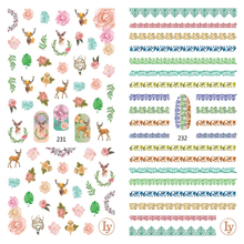LY231-232 Thin 3D Deer And Pattern Nail Sticker