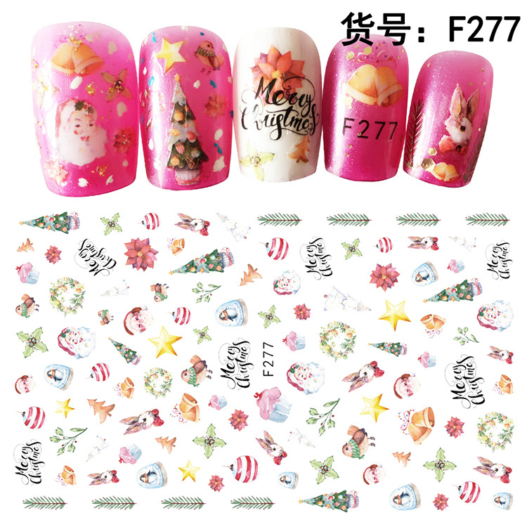 F277 DIY Design 3D Self Adhesive Christmas Nail Art Sticker