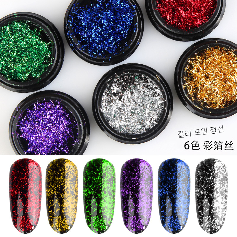 Colorful Foil Nail Art Slice