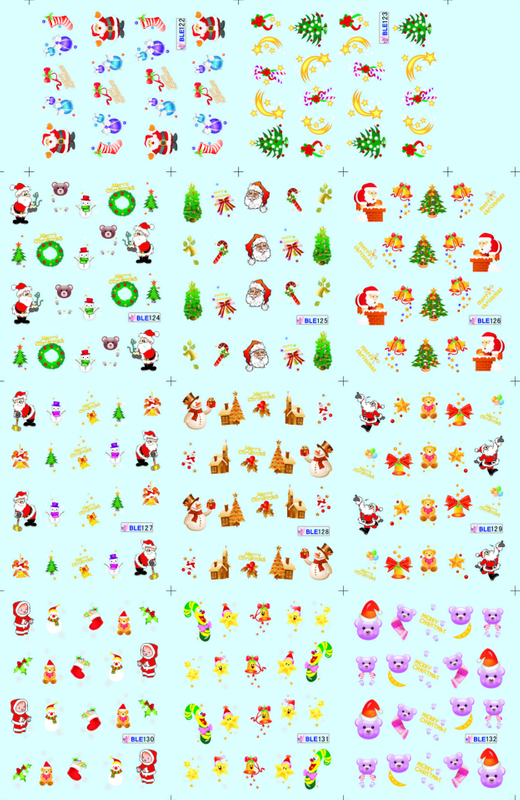 BLE122-132 Christmas Water Nail Sticker