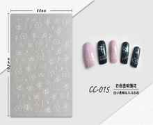 CC-015 3D White Transparent Lotus Nail Sticker