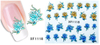 XF1115-1120 Flower Water Nail Sticker
