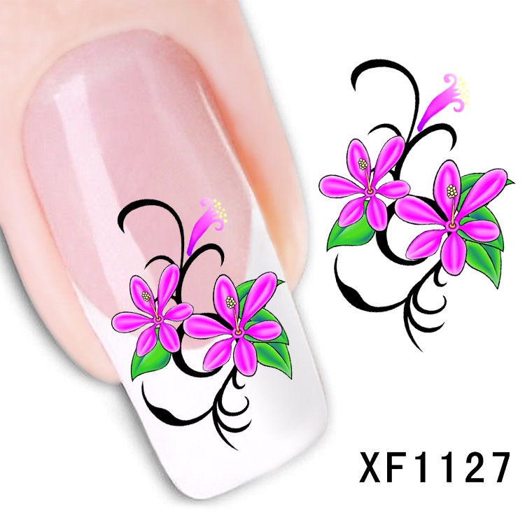 XF1127-1132 Flower Water Nail Sticker