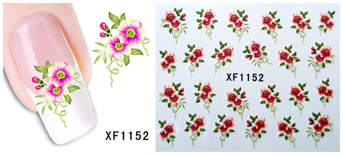 XF1151-1156 Flower Water Nail Sticker