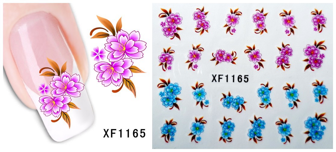 XF1163-1168 Flower Water Nail Sticker