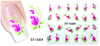 XF1079-1084 Flower Water Nail Sticker