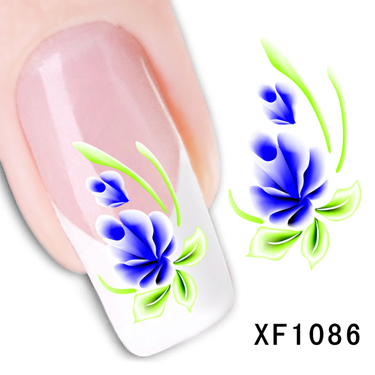 XF1085-1090 Flower Water Nail Sticker