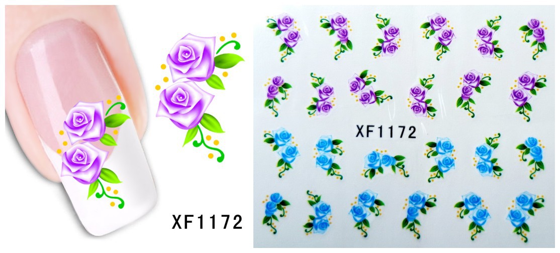 XF1169-1174 Flower Water Nail Sticker