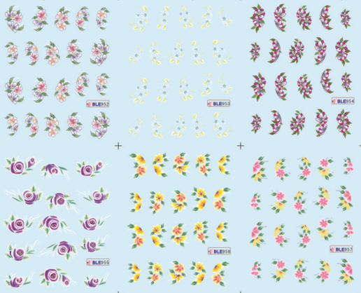 Flower Water Nail Sticker