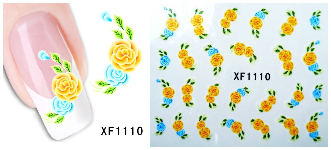 XF1109-1114 Flower Water Nail Sticker
