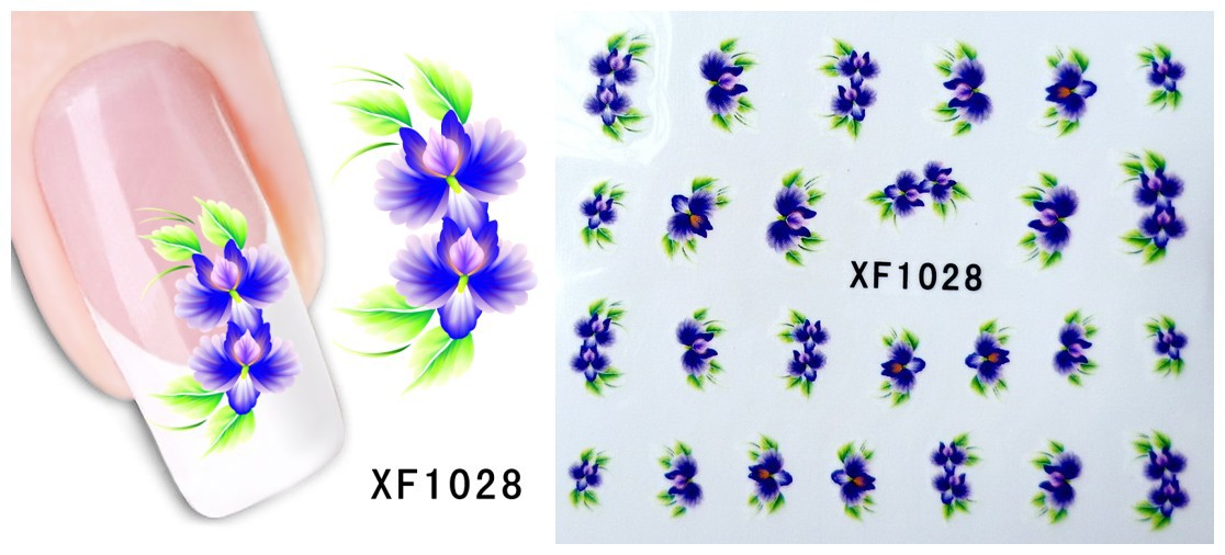 XF1025-1030 Flower Water Nail Sticker
