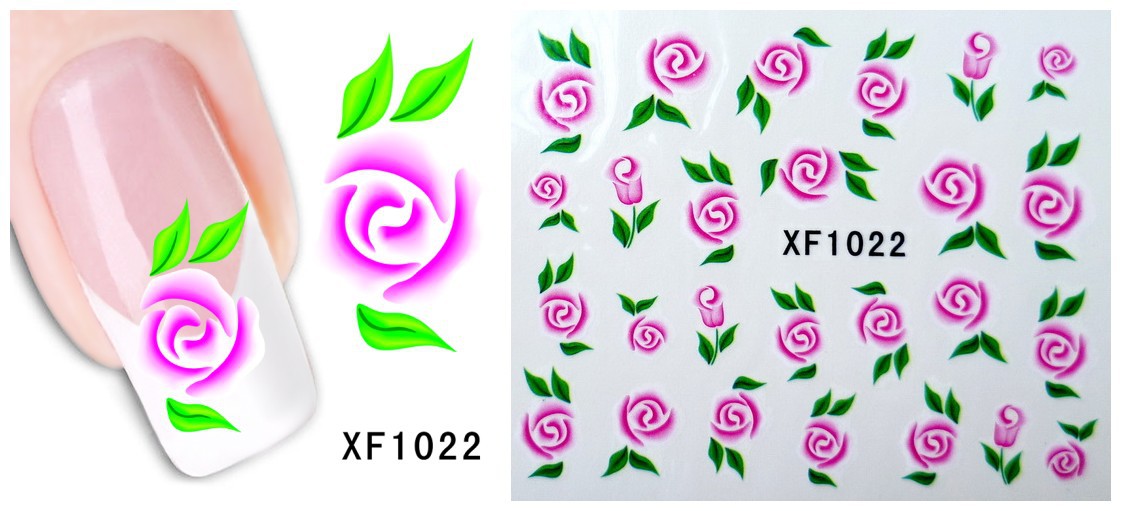 XF1019-1024 Flower Water Nail Sticker