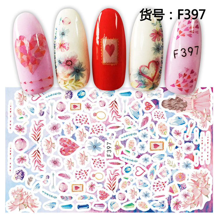 F397 DIY Design 3D Self Adhesive Flower Nail Art Sticker