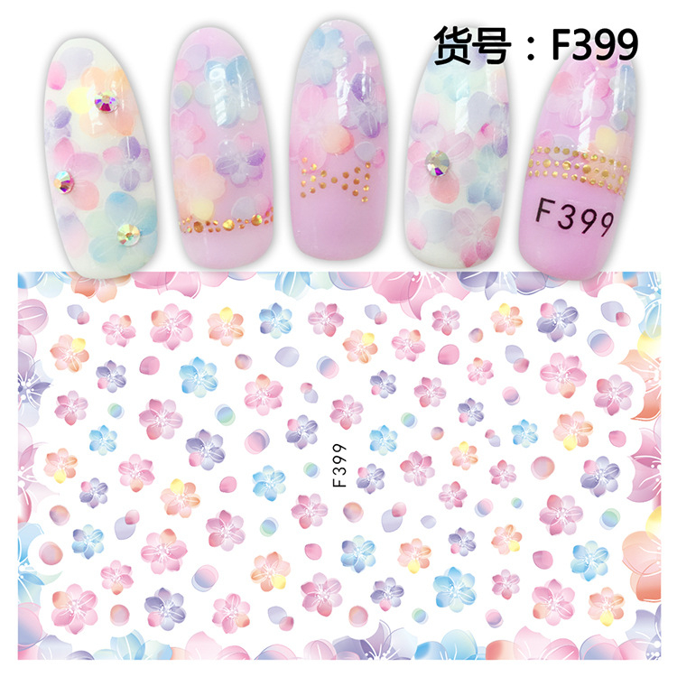 F399 DIY Design 3D Self Adhesive Flower Nail Art Sticker
