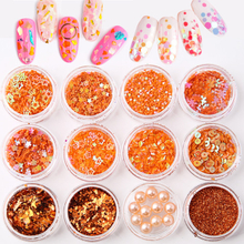 Orange Nail Sequin Set