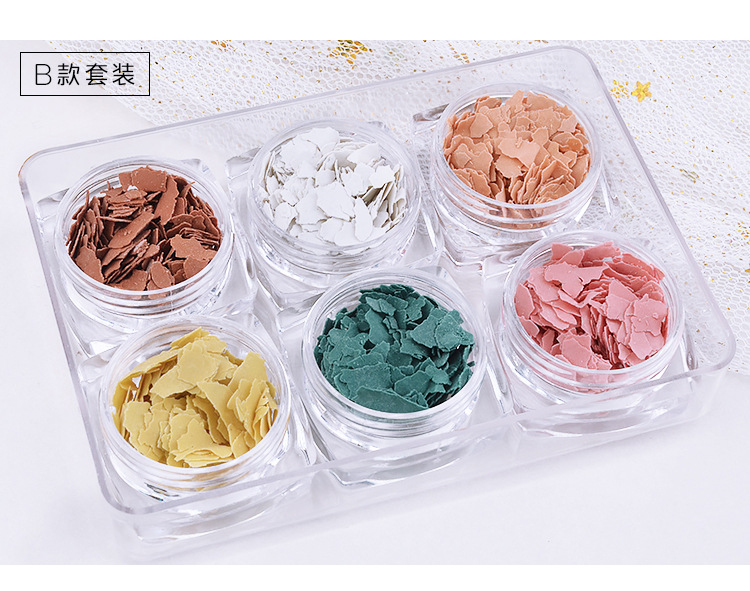 BLC Mineral Color Film Flower Mica Ceramic Irregular Nail Decoration