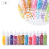 12-colors Nail Jewelry Glitter Sequins In Glass Bottle